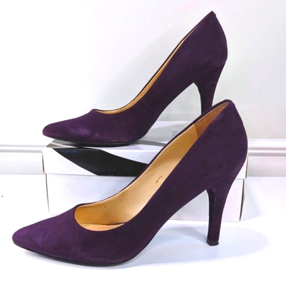 Nine West Shoes - Nine West 'Wendle' Pump 👠 Sz 10 👠 Eggplant Purple Suede Closed Toe 4" Heel